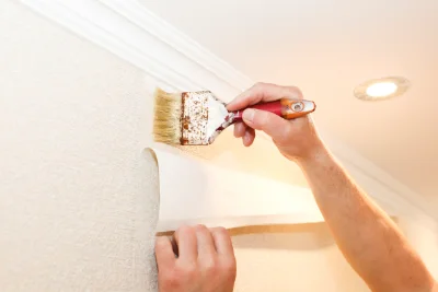 Pose de papier peint à Vecoux — revêtements muraux et toiles de verre